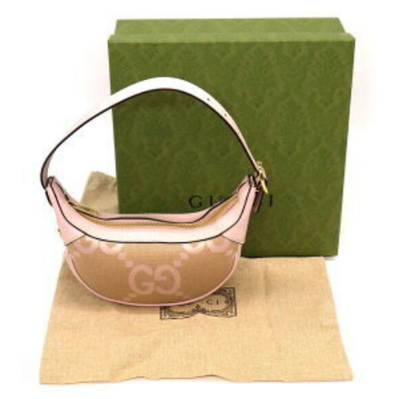 Gucci Ophidia Shoulder Bag UKMBG Pink Beige Jumbo GG Canvas - Picture 8 of 9